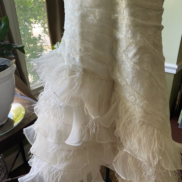 Elegant Strapless White Lace Wedding Dress Plus Size - Picture 7 of 16